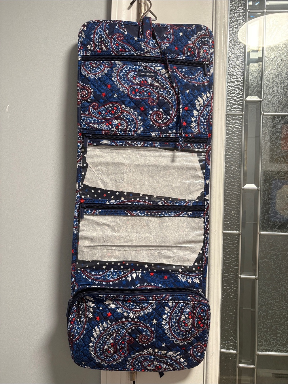 Vera Bradley Blue Paisley Quilted Hanging Organizer